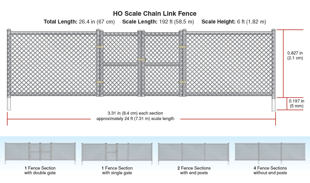 Woodland Scenics HO A2983 - Chain Link Fence