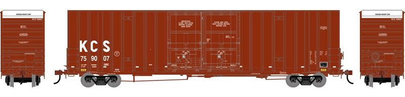 Athearn HO ATHN-2277 - 60' Gunderson High Cube Double Door Box Car "Kansas City Southern" #759007