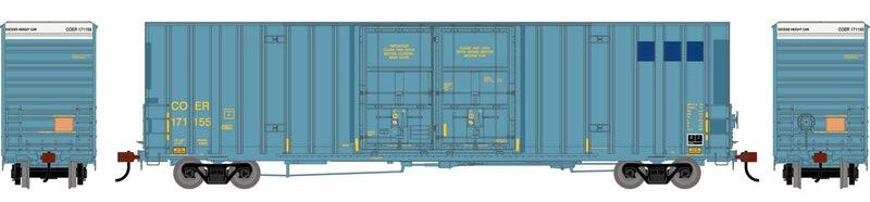 Athearn HO ATHN-2281 - 60' Gunderson High Cube Double Door Box Car "COER" #171155 (Primed For Grime)