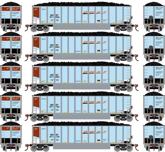 Athearn HO ATHN-2290 - Bethgon Coalporter w/Coal Load "Burlington Northern Santa Fe"  (5 Car Set)