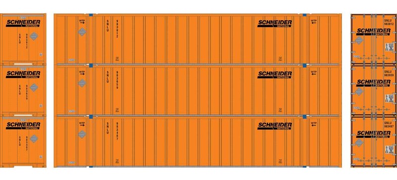 Athearn HO ATHN-2320 - 53' Stoughton Container "SNLU"  (3 Car Set)