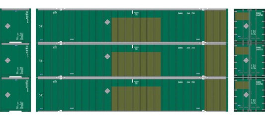 Athearn HO ATHN-2321 - 53' Stoughton Container "EMHU"  (3 Car Set)