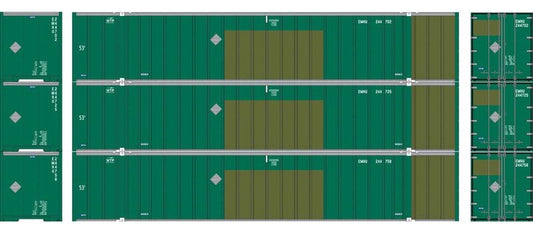 Athearn HO ATHN-2322 - 53' Stoughton Container "EMHU"  (3 Car Set)