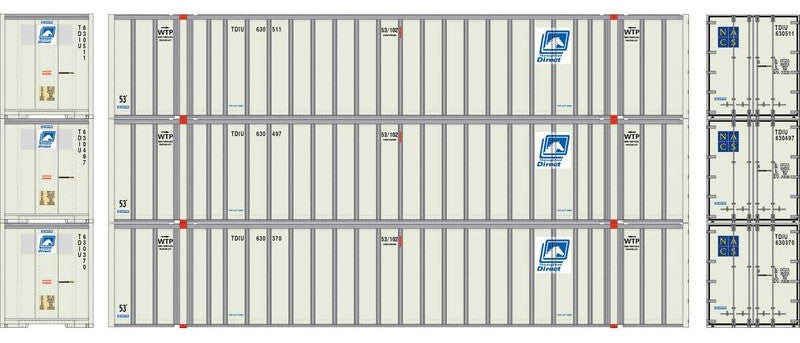 Athearn HO ATHN-2324 - 53' Stoughton Container "TDIU"  (3 Car Set)