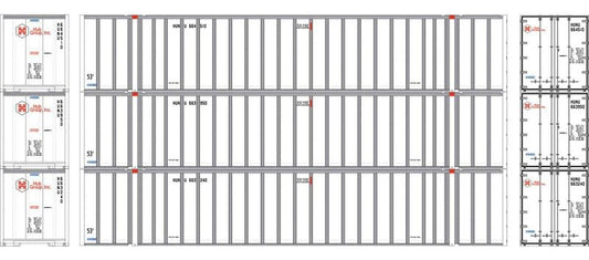 Athearn HO ATHN-2326 - 53' Stoughton Container "HUNU"  (3 Car Set)