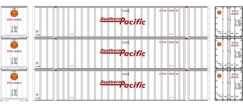 Athearn HO ATHN-2328 - 53' Stoughton Container "SDPU"  Legendary Liveries (3 Car Set)