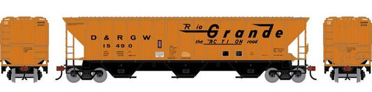 Athearn HO 2366 - PS 4740 Covered Hopper "Denver and Rio Grande Western" #15490