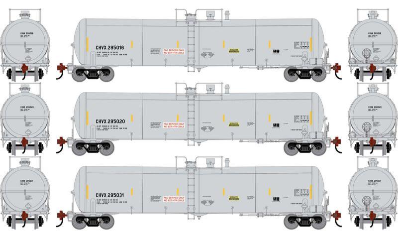 Athearn HO 2402 - 30K Gallon Ethanol Tank Car "CHVX" #295016/295020/295031 (3 Car Set)