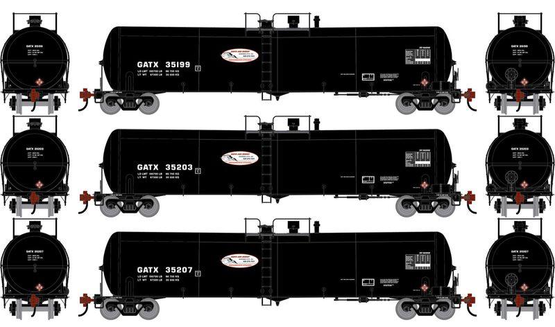 Athearn HO 2413 - 30K Gallon Ethanol Tank Car "GATX" #35199/35203/35207 (3 Car Set)