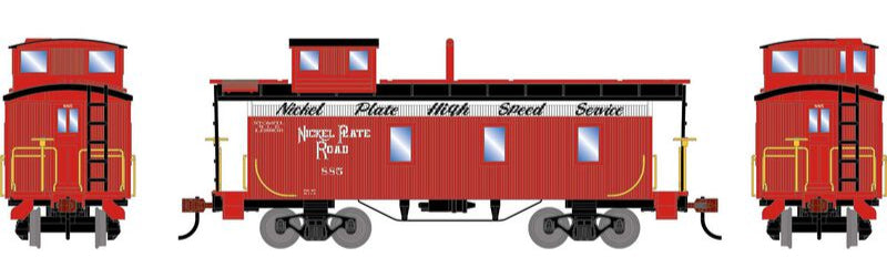 Athearn HO 2600 - 3-Window Wood Caboose "Nickel Plate Road" #885