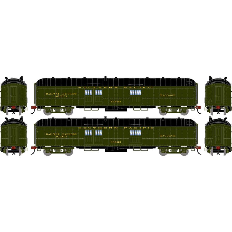 Athearn HO 2638 - 60' Pullman Common Standard Baggage Car "Southern Pacific" #6047/6052 (2-Pack)