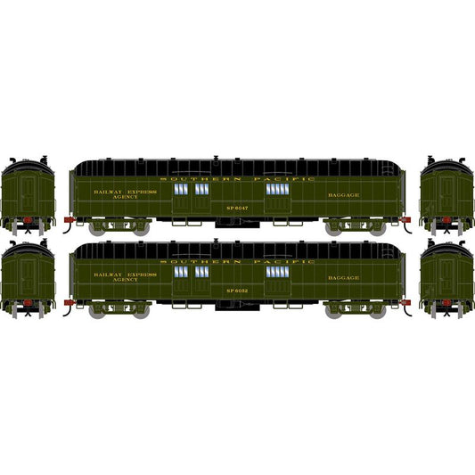 Athearn HO 2638 - 60' Pullman Common Standard Baggage Car "Southern Pacific" #6047/6052 (2-Pack)