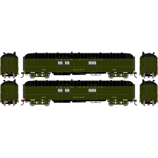 Athearn HO 2644 - 60' Pullman Common Standard Baggage Car "Union Pacific" #1162/1165 (2-Pack)