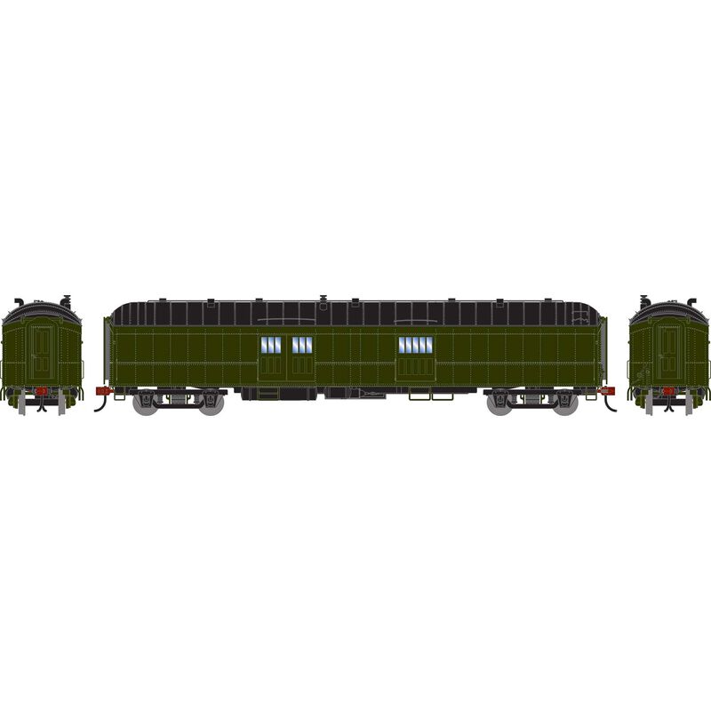 Athearn HO 2650 - 60' Pullman Common Standard Baggage Car Unlettered  (Green)