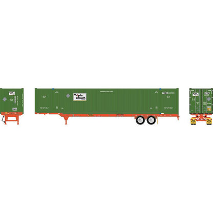 Athearn HO 2655 - 53' Chassis "JB Hunt" #127890 w/Jindo Container "Triple Crown" #601555