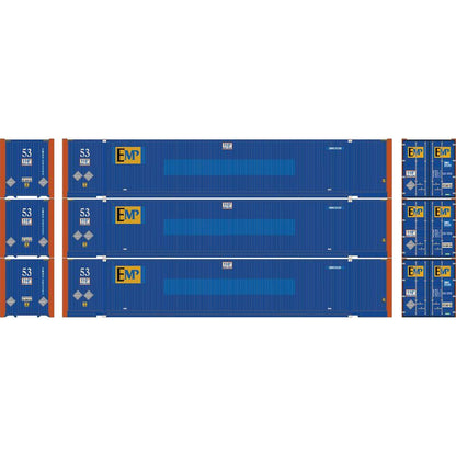 Athearn HO 2657 - 53' Jindo Containers "EMHU" #203345/203357/203381 (3-Pack)