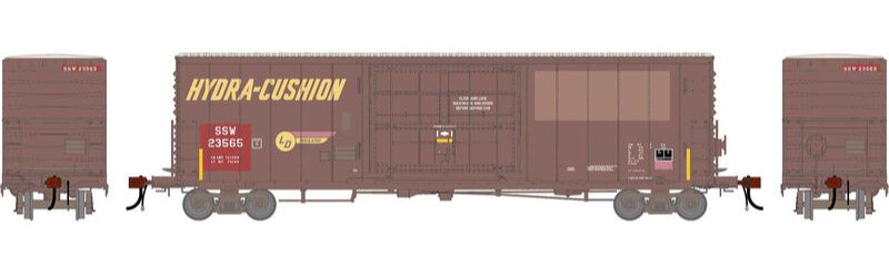 Athearn HO 2222 -Genesis - 50' PC&F Smooth Side Box Car w/14' Plug Door "Cotton Belt" SSW #23565 (Primed for Grime)