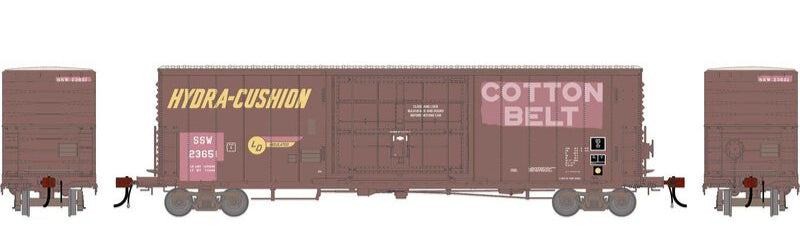 Athearn HO 2223 -Genesis - 50' PC&F Smooth Side Box Car w/14' Plug Door "Cotton Belt" SSW #23651 (Primed for Grime)