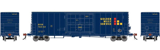 Athearn HO 2224 -Genesis - 50' PC&F Smooth Side Box Car w/14' Plug Door "Golden West Service" GSVR #768102