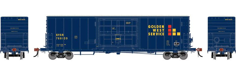 Athearn HO 2225 -Genesis - 50' PC&F Smooth Side Box Car w/14' Plug Door "Golden West Service" GSVR #768109