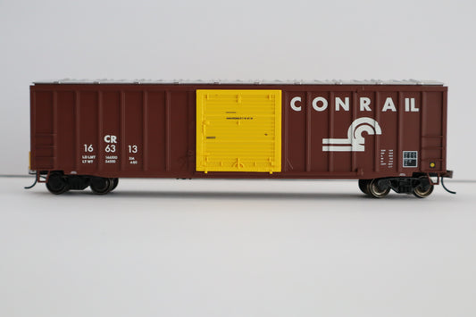 Bachmann HO 14907 - ACF 50'6" Outside-Braced Boxcar w/Flashing End-Of-Train Device "Conrail" #166313 (Boxcar Red, white)