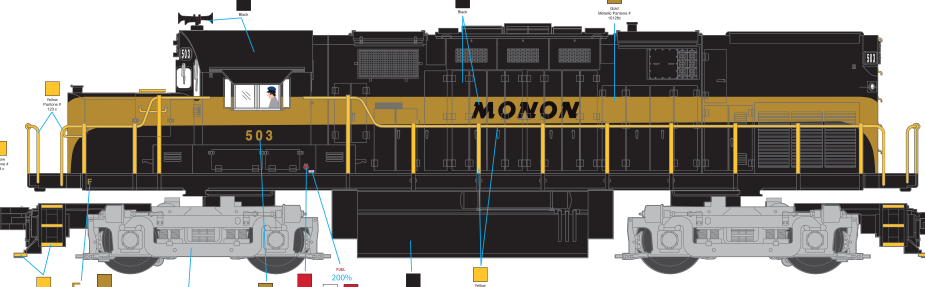 Atlas HO 10 004 7CIL1 - Master HO C420 - Monon #503 - Gold Model with ESU Sound - Custom Run for MrMuffin'sTrains