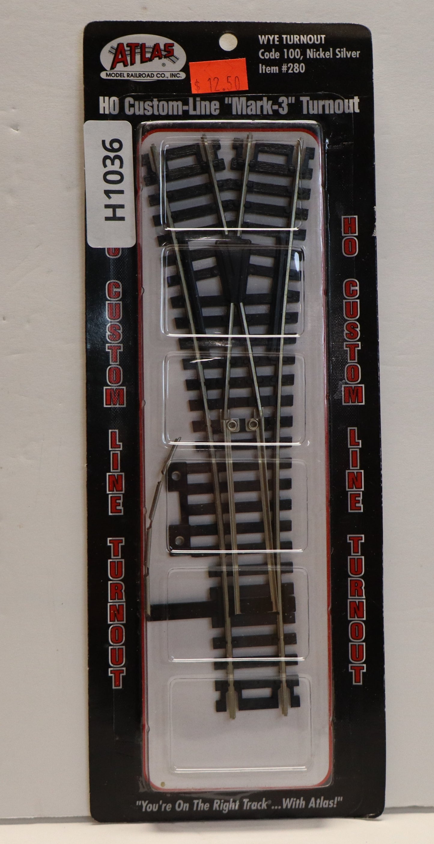 Atlas HO 280 - HO Custom-Line "Mark-3" Turnout (WYE Turnout) -Open Box-H1036