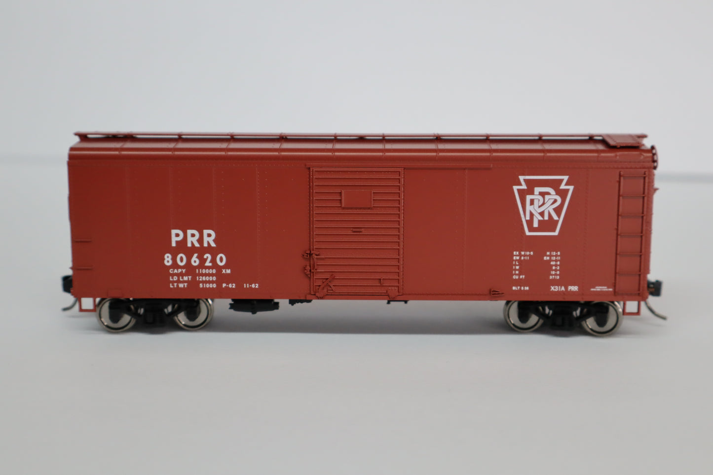 Bowser HO 43327 - X31A Round Roof Box Car "Pennsylvania" #80699 (2-Dr, Inset Roof) Plain Keystone