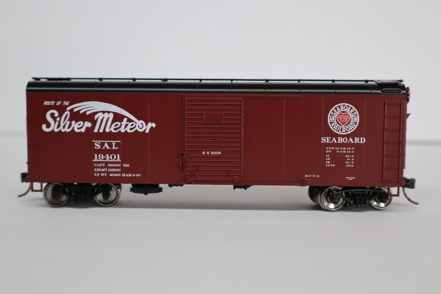 Bowser HO 43347 - X31 Round Roof Box Car "Seaboard Air Line" #19438 (2-Dr, Flush Roof) Silver Meteor