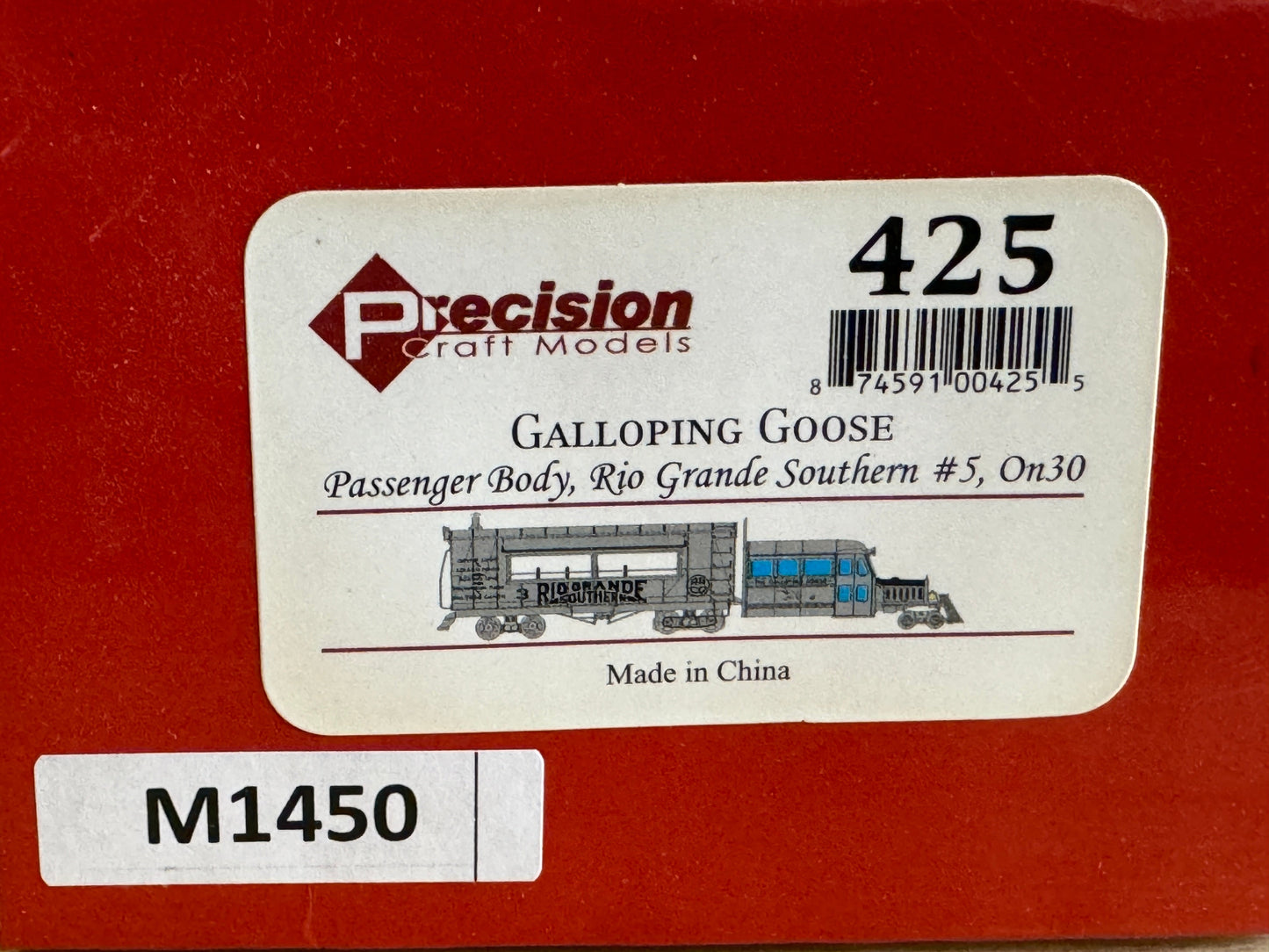 Precision Craft Models 425 HO Scale "Rio Grande Southern" Galloping Goose #5-Open Box-M1450