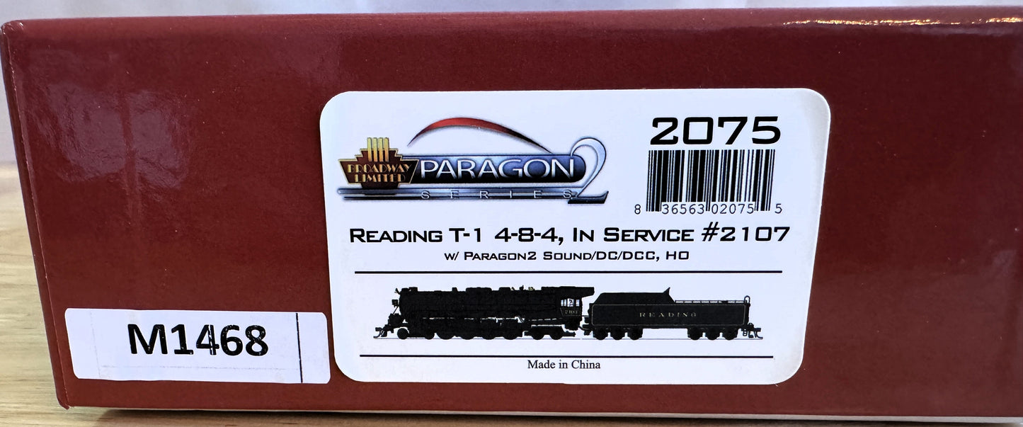 Broadway Limited 2075 HO Reading Class T-1 4-8-4 Paragon2 #2207-Open Box-M1468