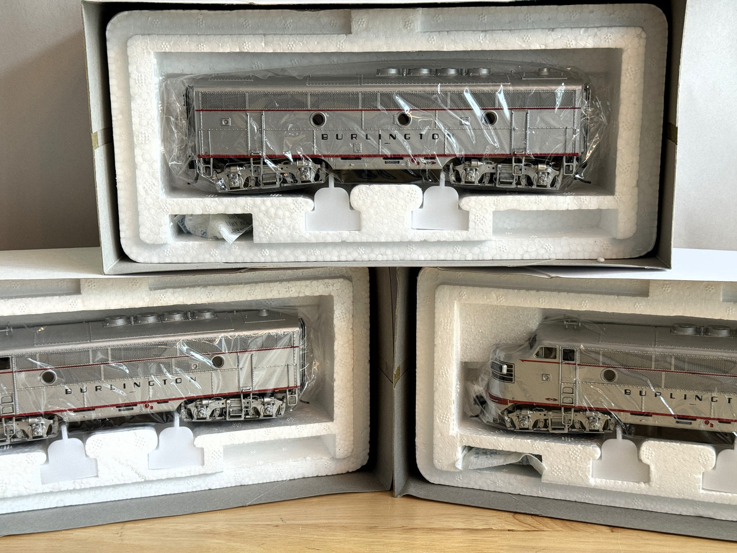 Precision Craft Models 306PCM EMD F3 A/B/A 3-Car Set "Chicago, Burlington & Quincy" #9906A/B/C-Open Box-M1471