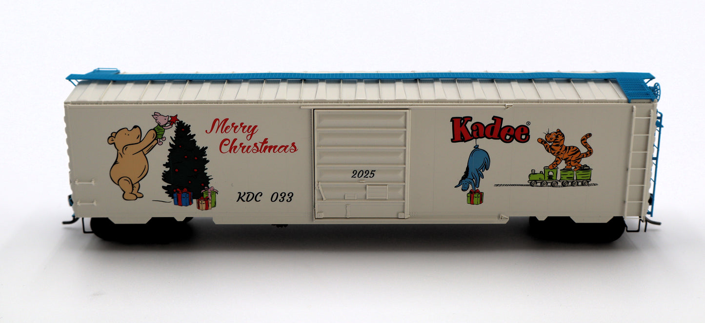 Kadee HO 6934 - 50' PS-1 2025 Christmas Box Car "Winnie-the-Pooh and Friends" #033 (Blue)