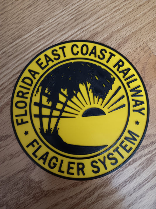 Trackside 3D 12 - 3D Printed Railroad Signs "Florida East Coast Railway" (Flagler System)