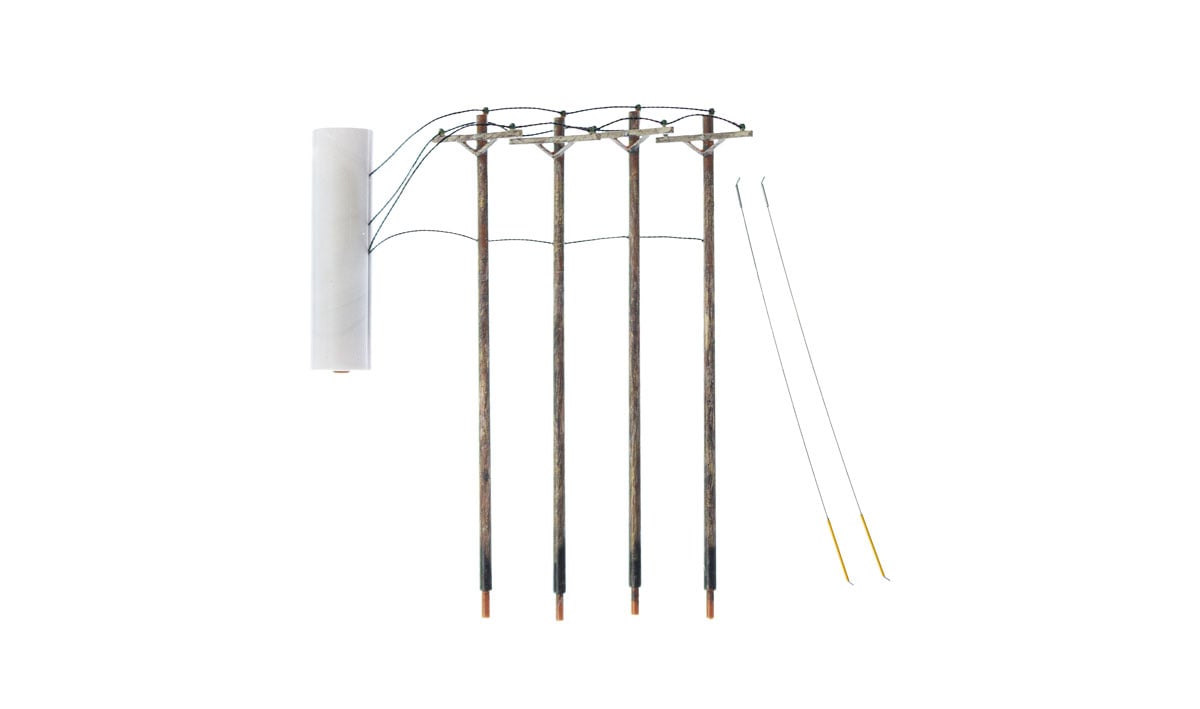 Woodland Scenics HO US2265 - Pre-Wired Poles - Single Crossbar