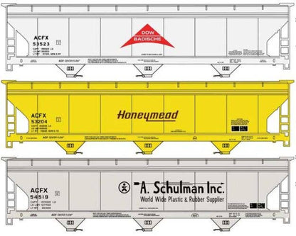 Accurail HO 8176 - Kit - ACF 47' 3-Bay Center-Flow Covered Hoppers (3-Car Kit)