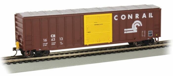 Bachmann HO 14907 - ACF 50'6" Outside-Braced Boxcar w/Flashing End-Of-Train Device "Conrail" #166313 (Boxcar Red, white)