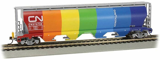 Bachmann HO 73805 - Cylindrical 4-Bay Grain Hopper Car w/Flashing End-Of-Train Device "Canadian National" #370708 (Demo Scheme)