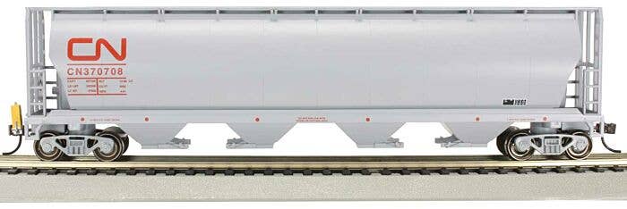 Bachmann HO 73805 - Cylindrical 4-Bay Grain Hopper Car w/Flashing End-Of-Train Device "Canadian National" #370708 (Demo Scheme)