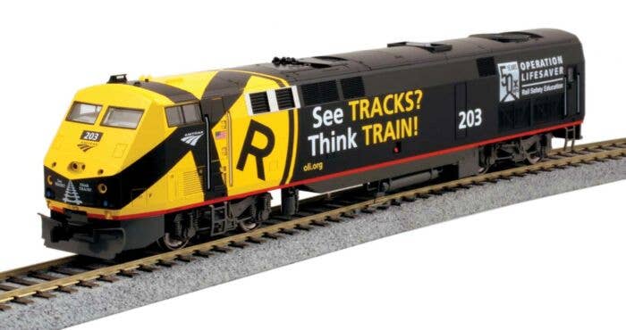 Kato HO 376119 - GE P42 Genesis Diesel Locomotive "Amtrak" #203 (50th Anniversary, Operation Lifesaver) Standard DC