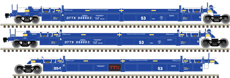 Atlas HO 20006625 - 53' Articulated Well Car "TTX" #888663 (xBRAN Forward Thinking)