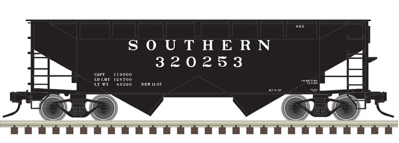 Atlas HO 20 007 432 - Trainman - 2-Bay Offset Hopper Car "Southern" (3-Car)