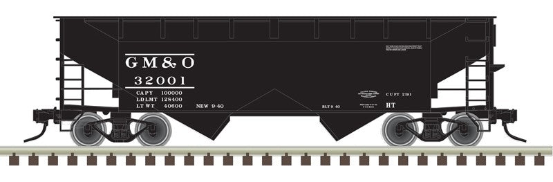 Atlas HO 20 007 435 - Trainman - 2-Bay Offset Hopper Car "Gulf, Mobile & Ohio" (3-Car)