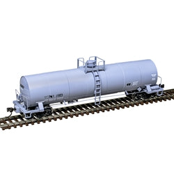 Model train tank car on a white background
