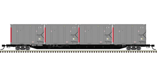Atlas HO 20007734 - Trainman - 85' Trash Flat Car w/MSW Containters "East Carbon" #20504